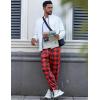 Ekouaer Men’s Pajama Pants, Lightweight Loungewear, Comfy Jogger Sleep Pant Long Pj Bottoms with Drawstring & Pockets(Red Plaid)