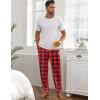 Ekouaer Men’s Pajama Pants, Lightweight Loungewear, Comfy Jogger Sleep Pant Long Pj Bottoms with Drawstring & Pockets(Red Plaid)