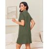 Ekouaer Nightgowns for Women Button Down Night Gowns Short Sleeve Night Dress Notch Collar Sleep Shirt Pajama Dress S-3XL(Army Green)