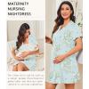 Ekouaer Nightgowns for Women Button Down Night Gowns Short Sleeve Night Dress Notch Collar Sleep Shirt Pajama Dress S-3XL(Daisy)
