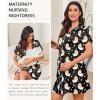 Ekouaer Nightgowns for Women Button Down Night Gowns Short Sleeve Night Dress Notch Collar Sleep Shirt Pajama Dress S-3XL(Star Moon Teddy)
