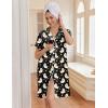 Ekouaer Nightgowns for Women Button Down Night Gowns Short Sleeve Night Dress Notch Collar Sleep Shirt Pajama Dress S-3XL(Star Moon Teddy)