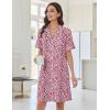 Ekouaer Nightgowns for Women Button Down Sleep Shirts Short Sleeve Nightshirt Classic Pajama Dress Soft Sleepwear S-XXXL(Pink Leopard)