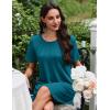 Ekouaer Nightgowns for Women Pleated Nightshirts Short Sleeve Sleepshirts Crew Neck Sleepwear Soft Night Gown Sleepdress(Blue Green)