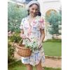 Ekouaer Nightgowns for Women Soft Cotton Sleep Shirt Short Sleeve Button Down Nightshirt(Colorful Bow)