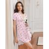 Ekouaer Nightgowns for Women Soft Cotton Sleep Shirt Short Sleeve Button Down Nightshirt(Little Flower)