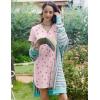 Ekouaer Nightgowns for Women Soft Cotton Sleep Shirt Short Sleeve Button Down Nightshirt(Little Flower)