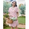 Ekouaer Nightgowns for Women Soft Cotton Sleep Shirt Short Sleeve Button Down Nightshirt(Little Flower)