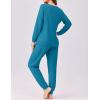 Ekouaer Pajama Sets for Women 2 Piece Plaid Pjs Long Sleeve Lounge Sets Comfy Gingham Nightwear with Pockets(Aquamarine)