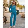 Ekouaer Pajama Sets for Women 2 Piece Plaid Pjs Long Sleeve Lounge Sets Comfy Gingham Nightwear with Pockets(Aquamarine)