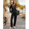 Ekouaer Pajama Sets for Women 2 Piece Plaid Pjs Long Sleeve Lounge Sets Comfy Gingham Nightwear with Pockets(Black)