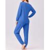 Ekouaer Pajama Sets for Women 2 Piece Plaid Pjs Long Sleeve Lounge Sets Comfy Gingham Nightwear with Pockets(Blue)