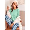 Ekouaer Pajama Sets for Women 2 Piece Plaid Pjs Long Sleeve Lounge Sets Comfy Gingham Nightwear with Pockets(Blue Plaid)