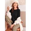 Ekouaer Pajama Sets for Women 2 Piece Plaid Pjs Long Sleeve Lounge Sets Comfy Gingham Nightwear with Pockets(Brown Leopard)