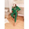 Ekouaer Pajama Sets for Women 2 Piece Plaid Pjs Long Sleeve Lounge Sets Comfy Gingham Nightwear with Pockets(Christmas Cane Green)