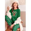 Ekouaer Pajama Sets for Women 2 Piece Plaid Pjs Long Sleeve Lounge Sets Comfy Gingham Nightwear with Pockets(Christmas Cane Green)