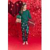 Ekouaer Pajama Sets for Women 2 Piece Plaid Pjs Long Sleeve Lounge Sets Comfy Gingham Nightwear with Pockets(Christmas Reindeer)