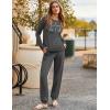 Ekouaer Pajama Sets for Women 2 Piece Plaid Pjs Long Sleeve Lounge Sets Comfy Gingham Nightwear with Pockets(Dark Gray)