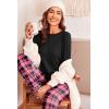 Ekouaer Pajama Sets for Women 2 Piece Plaid Pjs Long Sleeve Lounge Sets Comfy Gingham Nightwear with Pockets(Dark Pink Plaid)