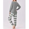 Ekouaer Pajama Sets for Women 2 Piece Plaid Pjs Long Sleeve Lounge Sets Comfy Gingham Nightwear with Pockets(Gray Plaid)
