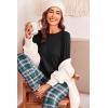 Ekouaer Pajama Sets for Women 2 Piece Plaid Pjs Long Sleeve Lounge Sets Comfy Gingham Nightwear with Pockets(Green Plaid)