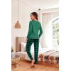 Ekouaer Pajama Sets for Women 2 Piece Plaid Pjs Long Sleeve Lounge Sets Comfy Gingham Nightwear with Pockets(Green and Black Plaid)