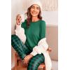 Ekouaer Pajama Sets for Women 2 Piece Plaid Pjs Long Sleeve Lounge Sets Comfy Gingham Nightwear with Pockets(Green and Black Plaid)