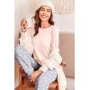 Ekouaer Pajama Sets for Women 2 Piece Plaid Pjs Long Sleeve Lounge Sets Comfy Gingham Nightwear with Pockets(Grey Stars)