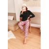 Ekouaer Pajama Sets for Women 2 Piece Plaid Pjs Long Sleeve Lounge Sets Comfy Gingham Nightwear with Pockets(Pink Love)