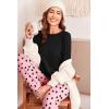 Ekouaer Pajama Sets for Women 2 Piece Plaid Pjs Long Sleeve Lounge Sets Comfy Gingham Nightwear with Pockets(Pink Love)