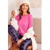 Ekouaer Pajama Sets for Women 2 Piece Plaid Pjs Long Sleeve Lounge Sets Comfy Gingham Nightwear with Pockets(Pink Plaid)