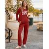 Ekouaer Pajama Sets for Women 2 Piece Plaid Pjs Long Sleeve Lounge Sets Comfy Gingham Nightwear with Pockets(Red)