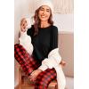 Ekouaer Pajama Sets for Women 2 Piece Plaid Pjs Long Sleeve Lounge Sets Comfy Gingham Nightwear with Pockets(Red and Black Plaid)