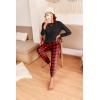 Ekouaer Pajama Sets for Women 2 Piece Plaid Pjs Long Sleeve Lounge Sets Comfy Gingham Nightwear with Pockets(Red and Black Plaid)
