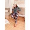 Ekouaer Pajama Sets for Women 2 Piece Plaid Pjs Long Sleeve Lounge Sets Comfy Gingham Nightwear with Pockets(Red and Grey Plaid)