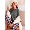 Ekouaer Pajama Sets for Women 2 Piece Plaid Pjs Long Sleeve Lounge Sets Comfy Gingham Nightwear with Pockets(Red and Grey Plaid)
