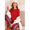 Ekouaer Pajama Sets for Women 2 Piece Plaid Pjs Long Sleeve Lounge Sets Comfy Gingham Nightwear with Pockets(Red and White Plaid)