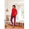 Ekouaer Pajama Sets for Women 2 Piece Plaid Pjs Long Sleeve Lounge Sets Comfy Gingham Nightwear with Pockets(Red and White Plaid)