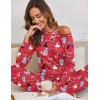Ekouaer Pajamas For Women Comfy Long Sleeve Jogger Set Lounge Pjs Set With Pockets(Red Christmas)