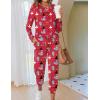 Ekouaer Pajamas For Women Comfy Long Sleeve Jogger Set Lounge Pjs Set With Pockets(Red Christmas)