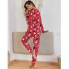 Ekouaer Pajamas For Women Comfy Long Sleeve Jogger Set Lounge Pjs Set With Pockets(Red Christmas)