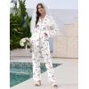 Ekouaer Pajamas For Women Set Silk Pjs 2 Piece Satin Sleepwear Long Sleeve Button Down Lounge Sets With Pant(1-white Heart)