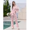 Ekouaer Pajamas For Women Set Silk Pjs 2 Piece Satin Sleepwear Long Sleeve Button Down Lounge Sets With Pant(2-pink Heart)