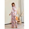 Ekouaer Pajamas For Women Set Silk Pjs 2 Piece Satin Sleepwear Long Sleeve Button Down Lounge Sets With Pant(Pink With Tiger)