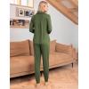 Ekouaer Pajamas Set Long Sleeve Sleepwear Womens Button Down Nightwear Soft Pj Loungewear with Pockets(Army Green)