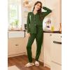 Ekouaer Pajamas Set Long Sleeve Sleepwear Womens Button Down Nightwear Soft Pj Loungewear with Pockets(Army Green)