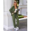 Ekouaer Pajamas Set Long Sleeve Sleepwear Womens Button Down Nightwear Soft Pj Loungewear with Pockets(Army Green)