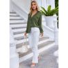 Ekouaer Pajamas Set Long Sleeve Sleepwear Womens Button Down Nightwear Soft Pj Loungewear with Pockets(Army Green)