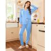 Ekouaer Pajamas Set Long Sleeve Sleepwear Womens Button Down Nightwear Soft Pj Loungewear with Pockets(Baby Blue)