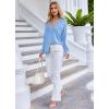 Ekouaer Pajamas Set Long Sleeve Sleepwear Womens Button Down Nightwear Soft Pj Loungewear with Pockets(Baby Blue)
